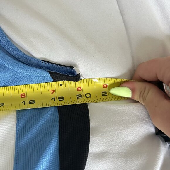 Tail Womens Large L Tank Top Polo Golf Sleeveless Tennis 1/4 Zip Blue White - Picture 4 of 6